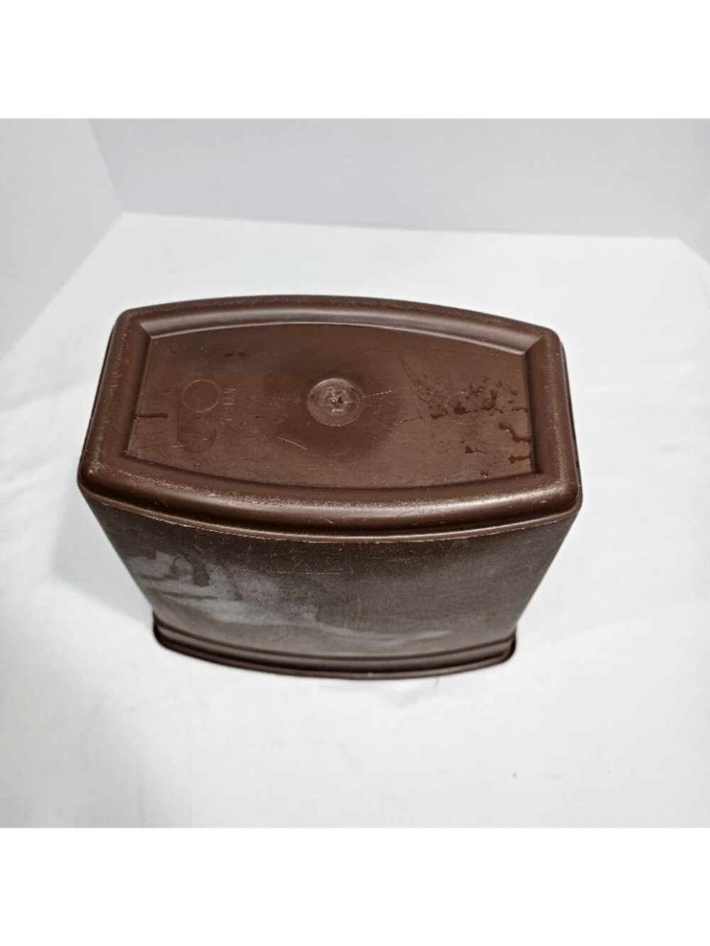 MCM Mushroom Trash Can Brown and Gold Vintage Waste Basket - Picture 2 of 10